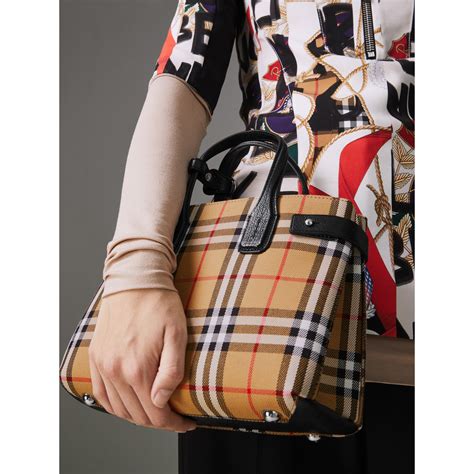 Burberry Small Banner in Vintage Check and Leather